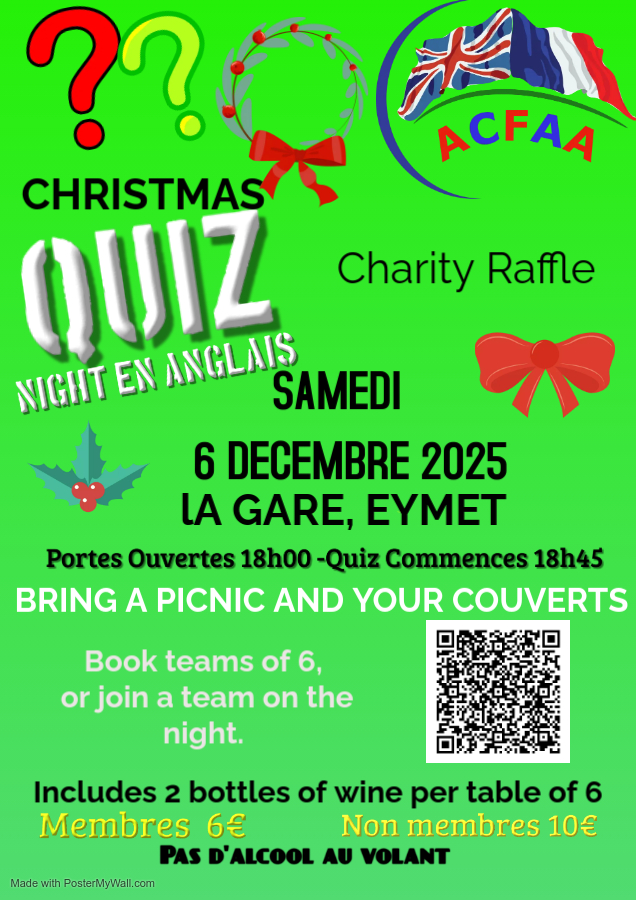 Christmas Quiz & Charity Raffle 6th December 2025