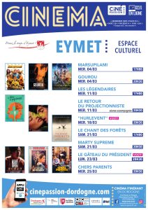 Eymet cinema programme March 2026