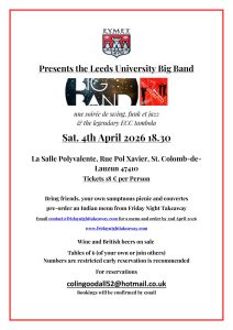 Eymet Cricket Club present Leeds University Big Band