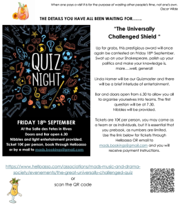 MADS Quiz September 2026