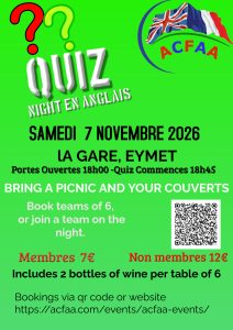 Quiz night in English November 2026