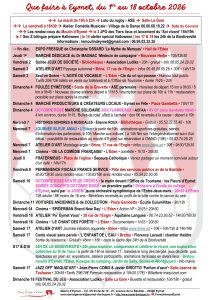 What's on in Eymet 1-18 October FR