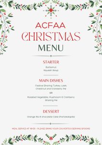 Christmas event 2026 menu